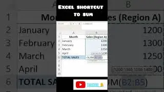 how to sum a column in excel #exceltutorial #excel