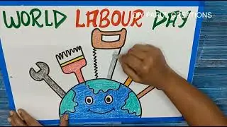 World Labour Day Drawing/1st May World Labour day poster drawing/Labour day drawing easy steps