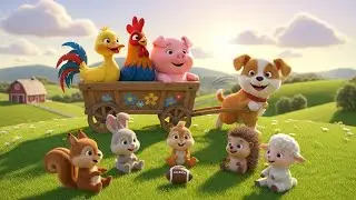 Happy Farm Playtime 🐶🌼 | Cute Puppy Pulling Swing & Animal Friends Enjoying Together