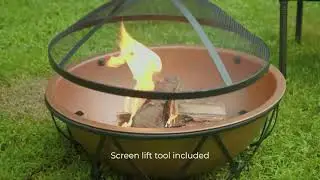 Fire Sense Barzelonia Copper-Look Wood Burning Fire Pit  #62241
