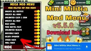 Mini Militia Mod Menu v5.5.0 | Mini Militia Hack Mod Download Link | Mini Militia Hack