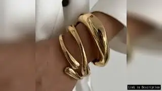 DIEZI 3 Styles Vintage Hip Hop Metal Cuff Bangles Punk Gold Silver Color Geometric Spring Bangles Fo