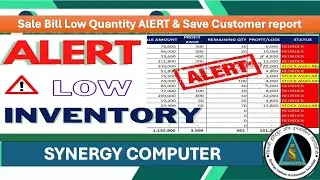 Save Customer Report | Stock alert message on Sale Bill | Bill Book in Excel 2024 | Day 3