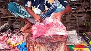 Street Meat Shop Near Me - Oldest Butcher Meat Processing Technique - Amazing Knife Skills.