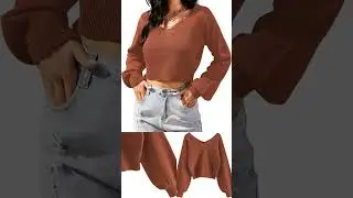 #amazon #ZAFUL Women's Cropped Sweater V-Neck#linkindescription#shorts#shortsfeed