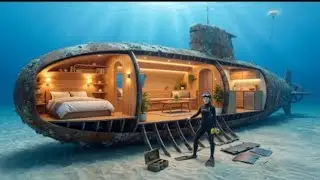 Building a😱 House Inside an 💦Abandoned Submarine (ASMR)💧&ndash;This Girl Built a Cozy Home Deep Underwater