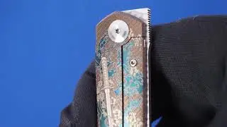 Cheburkov Kori custom knife M390 engraved by Ponomarev Forge Russia
