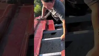 Chinese red roof tile fixing process #short #machinery #tools