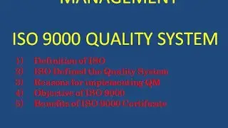 TQM- Need for ISO 9000 Quality System
