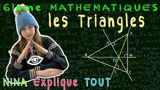 Quelques propriétés des triangles a connaitre, mediane, isocèle, équilatéral...maths collège 6e