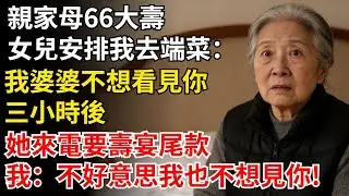 親家母66大壽，女兒安排我去端菜：我婆婆不想看見你，三小時後，她來電要壽宴尾款，我：不好意思我也不想見你！#晚年生活#人生智慧#家庭關係#親子教育#情感故事#親家母#女兒#婆婆