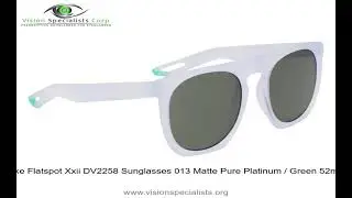 Nike Flatspot Xxii DV2258 Sunglasses 013 Matte Pure Platinum   Green 52mm