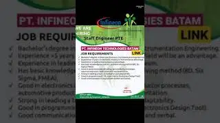 Loker PT Infineon Technologies Batam via Tunaskarya Indoswasta #Shorts #Loker