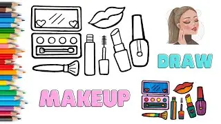 How to Draw Makeup Tools I Easy Coloring and Drawing for Kids