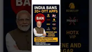 Govt. of India banned 20+ OTT apps🚫#ott #ullu  #india #shorts #video #currentaffairs #news