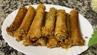 سيقار الديول المعسل والمقرمش مع الحشو الطري بطريقة سهلة وبسيطة لسهراتكم الرمضانية