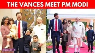US Vice President JD Vance Visits PM Narendra Modi With Wife Usha Vance & Kids | WATCH
