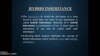 Hierarchical and hybrid inheritance