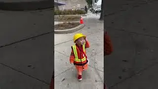 Visiting job site on Halloween # first costume # construction worker