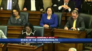 WATCH: Gov. Bob McDonnell addresses General Assembly for last time