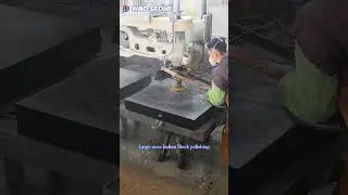 Polished large-format Black India granite!#tombstone #monuments #polishing #granite