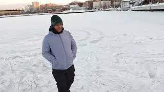 Frozen lake in lulea Sweden 