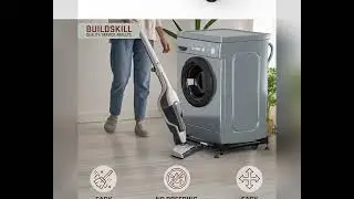 BUILDSKILL LG Washing Machine Stand with Wheels | Adjustable Anti-Vibration Base for Top Front Load
