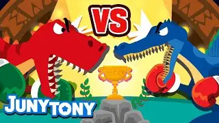 Tiranossauro vs Espinossauro | Dinossauro Campeão | Que Ganhe O Melhor! | JunyTony em Português