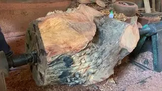 Amazing Woodturning Creative Art - Skills Excellent Working Of Carpenter On Homemade Manual Lathe