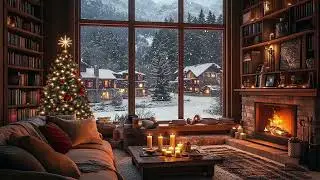 Snowy Evening Café Jazz 🪵 Warm Piano & Fireplace Ambience for Productivity