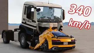 Audi R8 high speed car crash slow motion video