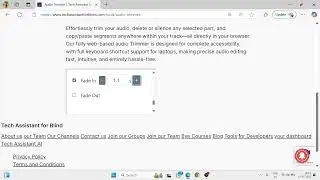 Accessible audio editing using shortcut trick and useful command fastest audio trimmer  on web 🔥🔥🔥🦯