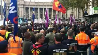 United Firefighters Union UFU Bust the budget rally Melbourne 12/6/2014