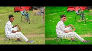 Green color photo editing by photoshop