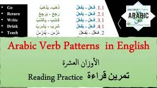 Learn Arabic Verb Pattern Chart -HOW TO READ ARABIC VERBS #arabickhatawaat