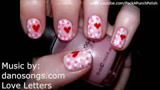 Pink Dots And A Heart Nail Art Tutorial