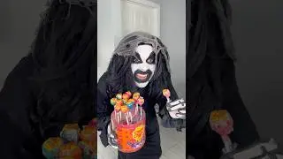 Monster trades candy for toothpaste 🤣👻 #shorts