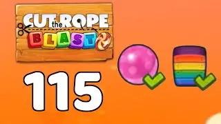 Cut the Rope BLAST 115 - Walkthrough, No Boosters