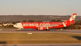 An AirAsia Airbus A330 takes off at Perth Airport in Australia.