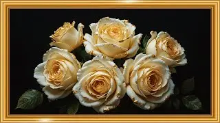 White Roses with Gold Accents 🤍✨ | Luxurious Classical Still Life | Framed TV Gallery