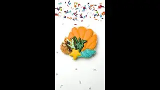 Coral Reef Decorated Sugar Cookie! 🐚 #cookiedecorating #shorts