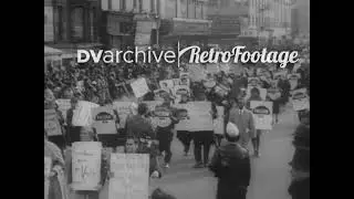 1965 - Black and white protestors march in Harlem