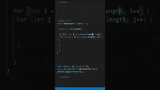 JavaScript bubble sort. #javascript #shorts #sortingalgorithm