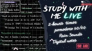 STUDY WITH ME  |No music| engineering student | Focus | Live| Real-time | 2H pomodoro | Timer |Rain