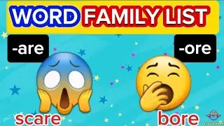 Word Family List -are | Word Family List -ore | Learn to Read -are & -ore Words Family | Kidzmania