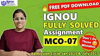 MCO 07 Solved Assignment 2026. Ignou M.com Solved Assignment 2026. mco 07 solved assignment 2026