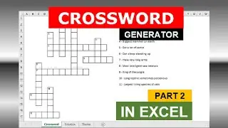 Crossword Generator in Excel (Part 2/2)