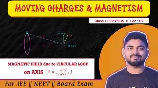 Lec 7 : Magnetic Field on the Axis of a Circular Current Loop Derivation ||Class 12 Physics in Hindi
