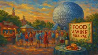 EPCOT Food & Wine Festival at Sunset &ndash; 4K Oil Painting Frame TV Art & Screensaver