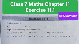 Class 7 Maths Chapter 11 Exercise 11.1। Class 7th maths exercise 11.1। Ncert maths class 7। #ncert